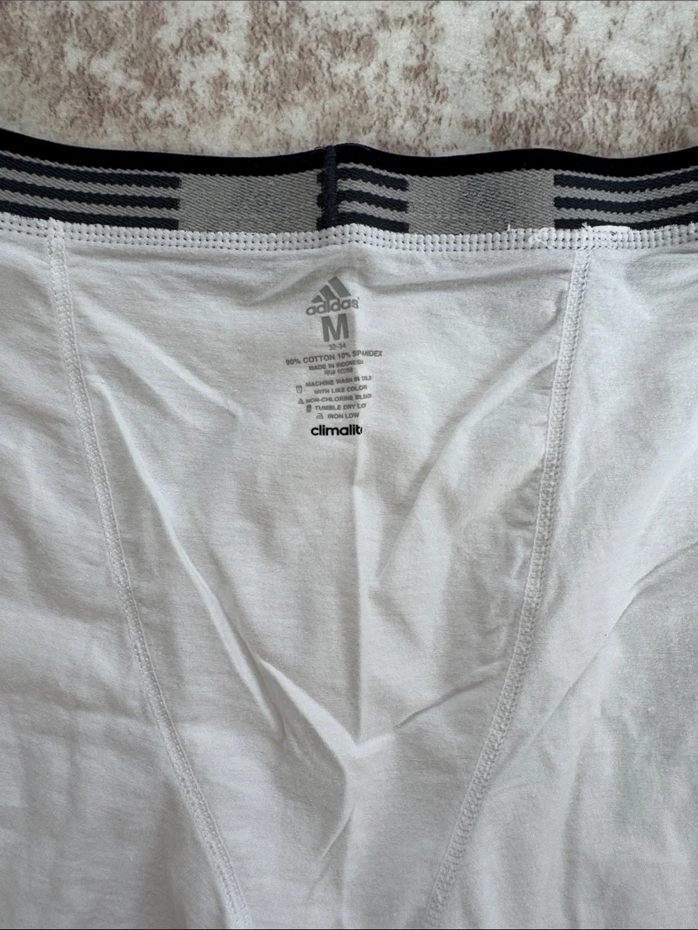adidas White Boxer Briefs with Black Branded Waistband climalite